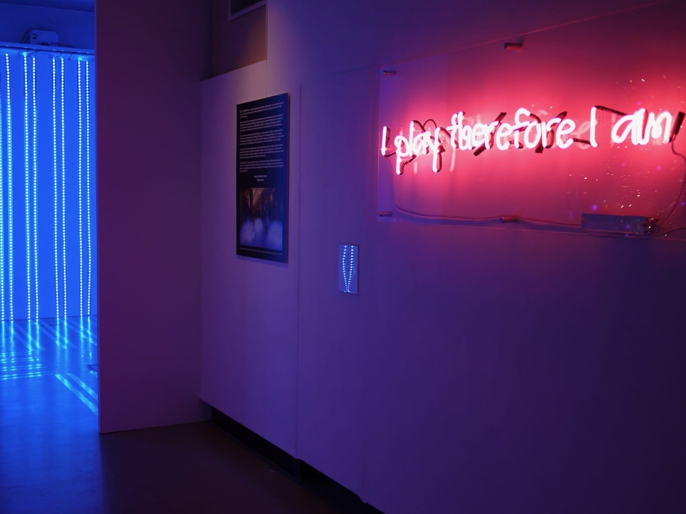 Pink neon sign provokes thoughtful self reflection.